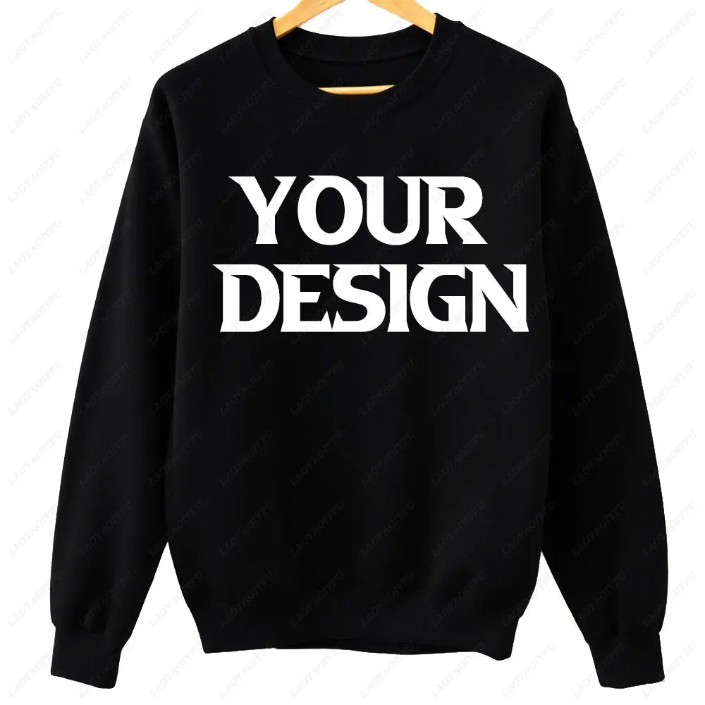 2025 DIY Custom Your Text New Autumn Winter Casual Men's Tops Solid Color Hoodies Sweatshirt Sweatshirt Men Clothing