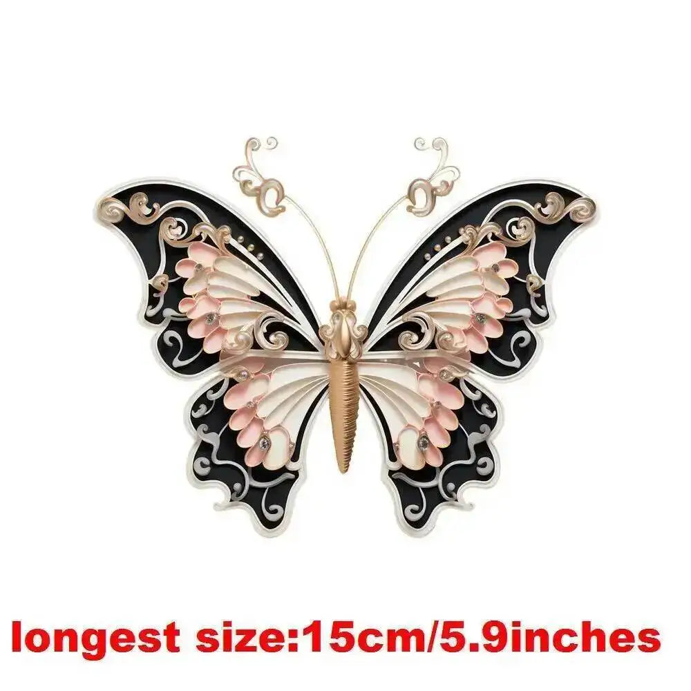 15cm Kids Cartoon Hollow Out Butterfly Dtf Transfers Ready To Press Patches For Clothing T-shirt Hoodies Heat Transfer Stickers