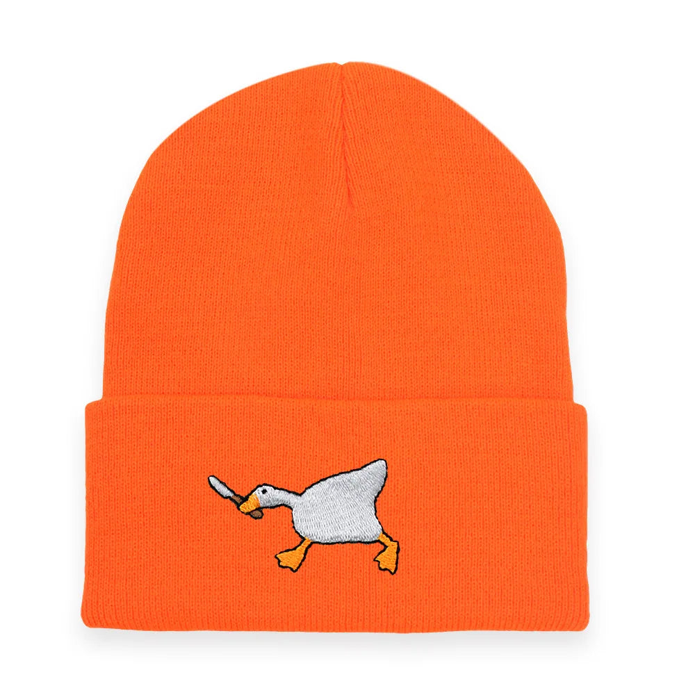Big Goose Embroidered Knitted Hat for Winter and Winter Warmth, Men's and Women's Hoodies, Unclimbed Knitted Hat, Outdoor