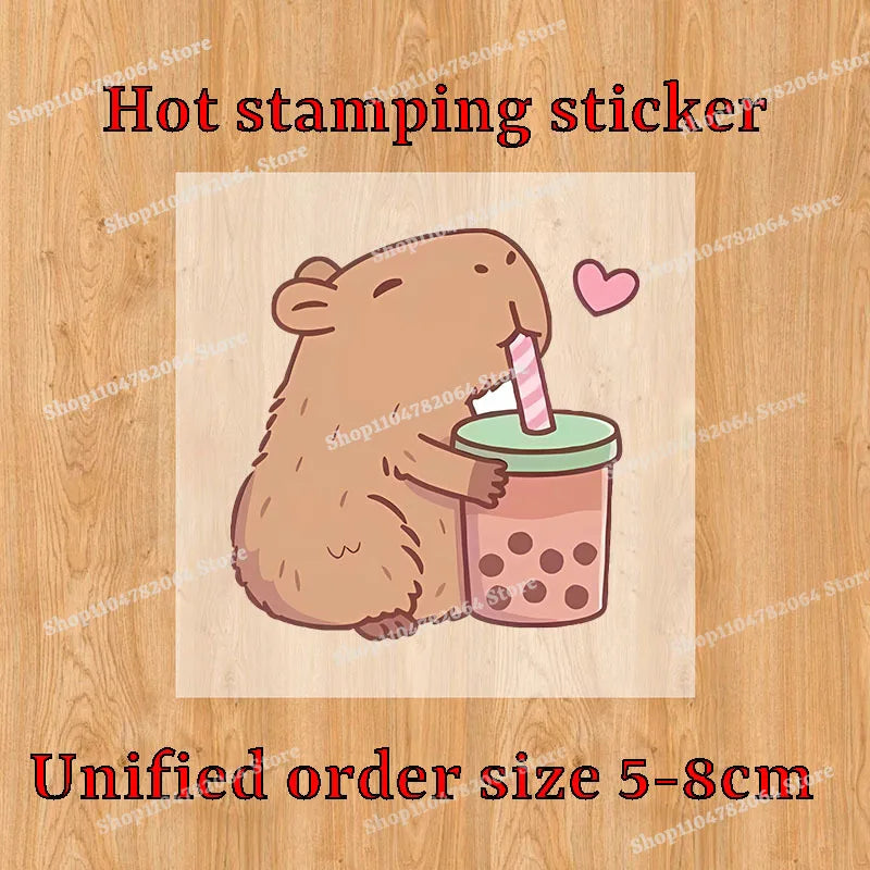 Kawaii Capybara Children's Clothing Lamb Wool Sweatshirt Boys Girls Winter Warm Thick Long Sleeved Pullover Hoodies Anime Gifts
