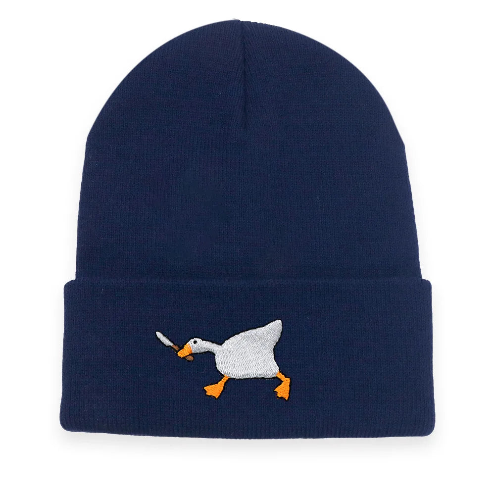 Big Goose Embroidered Knitted Hat for Winter and Winter Warmth, Men's and Women's Hoodies, Unclimbed Knitted Hat, Outdoor
