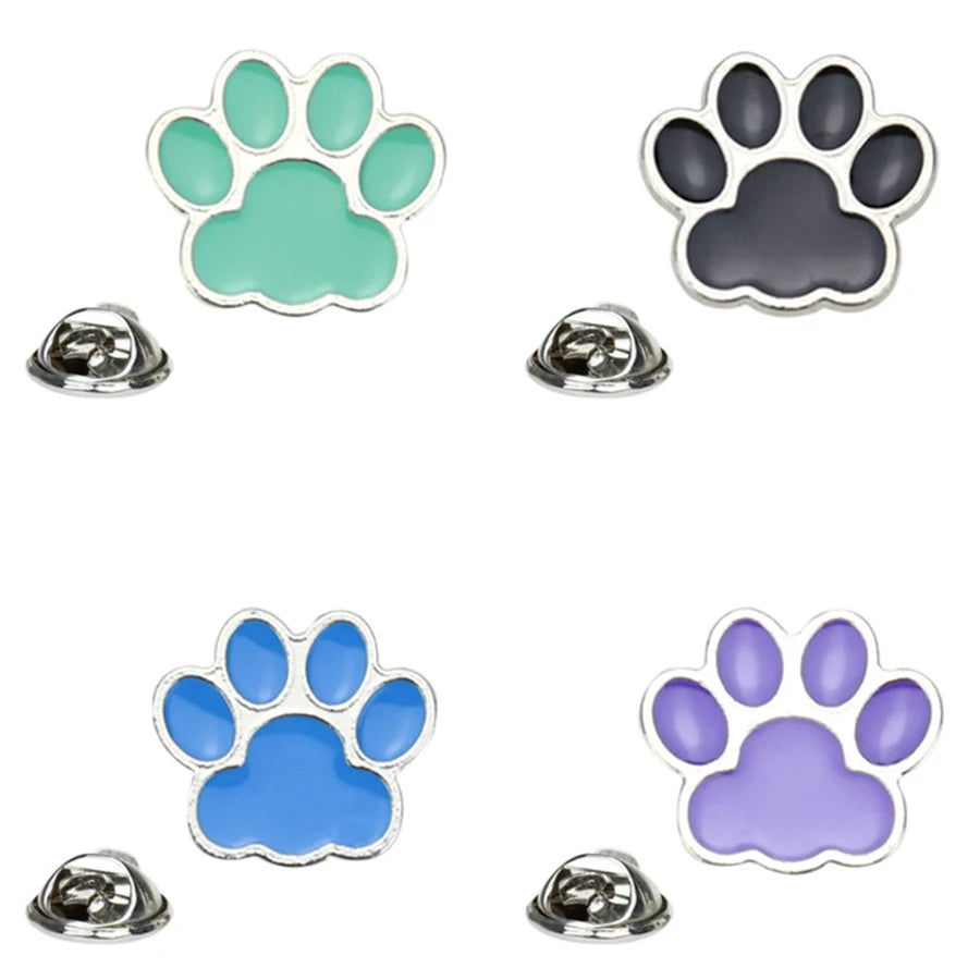 animal muticolor cat dog paw Enamel Pin Brooch Cartoons Badge for Bags Jeans Hoodies Denim Lapel Pin Jewelry Kids Best Gift