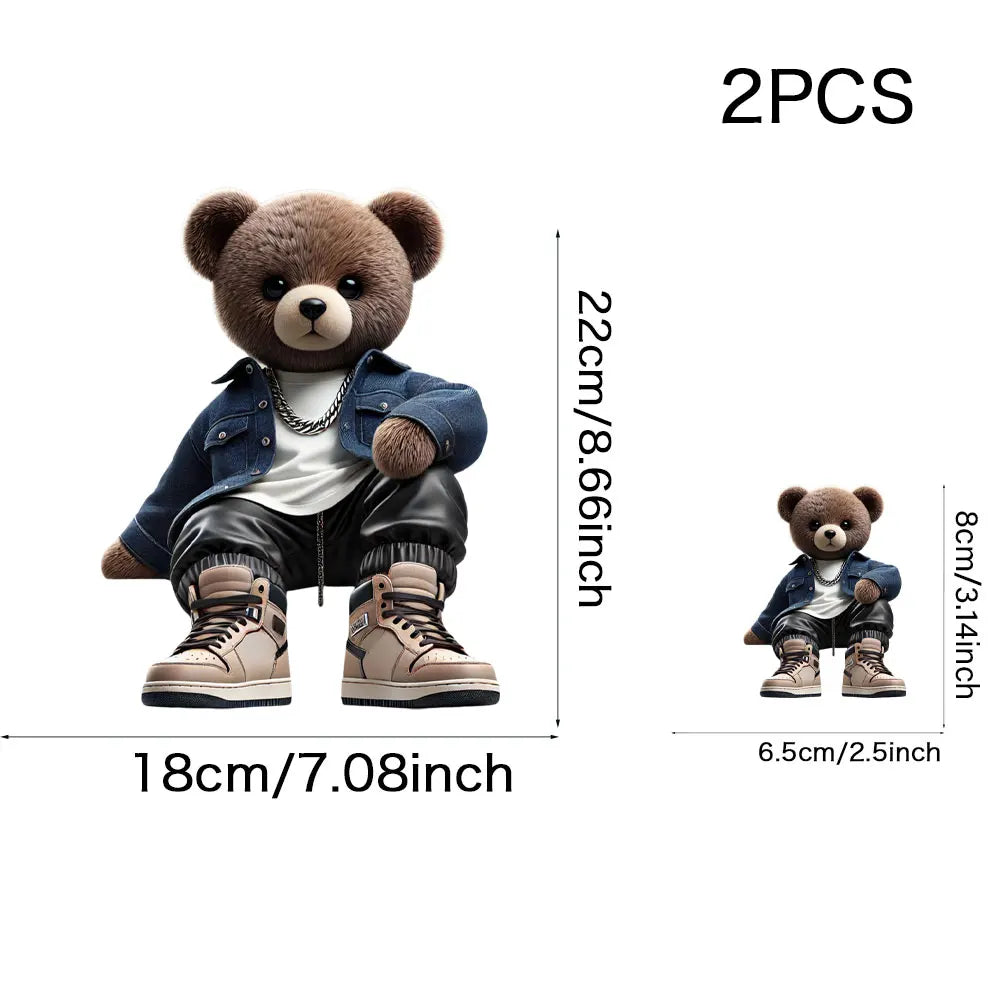 Cool Punk Bears Patches On Clothes Thermal Press Decal T-Shirt Parches Ropa Hoodies Heat Transfer DIY Clothes Stickers Iron On