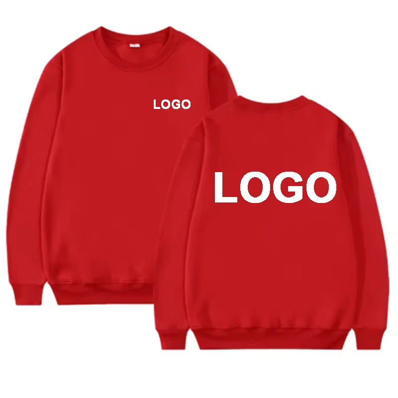 Customized printed men's and women's round neck hoodies, fashionable O-neck loose long sleeved pullovers, street sports shirts