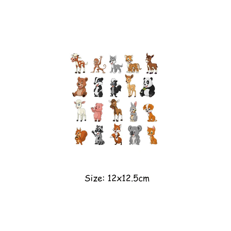 Thermal Transfer Patches T-Shirt Hoodies Patches Diy Arts Crafts Ironing Heat Transfer Patches For Clothes Animal Stickers