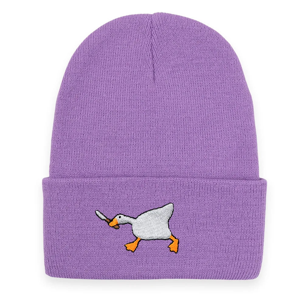 Big Goose Embroidered Knitted Hat for Winter and Winter Warmth, Men's and Women's Hoodies, Unclimbed Knitted Hat, Outdoor