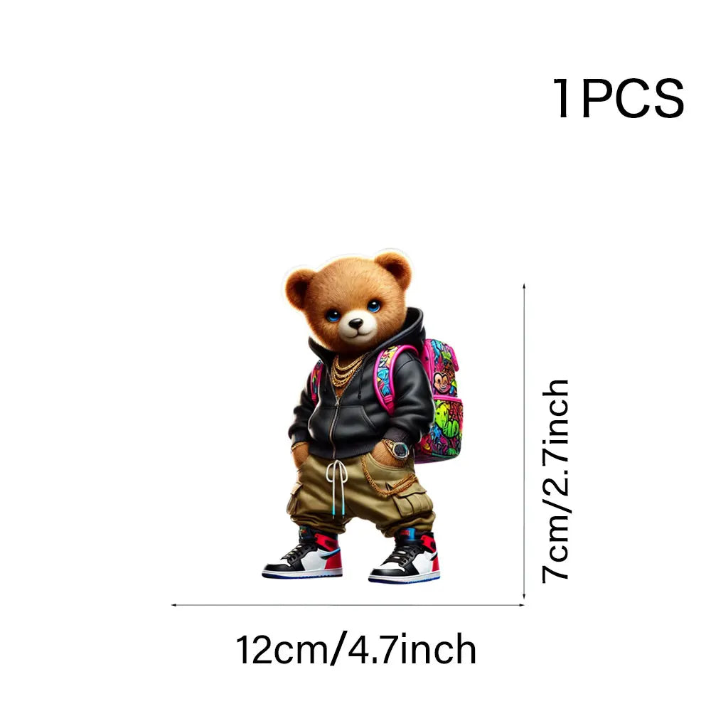 Cool Punk Bears Patches On Clothes Thermal Press Decal T-Shirt Parches Ropa Hoodies Heat Transfer DIY Clothes Stickers Iron On