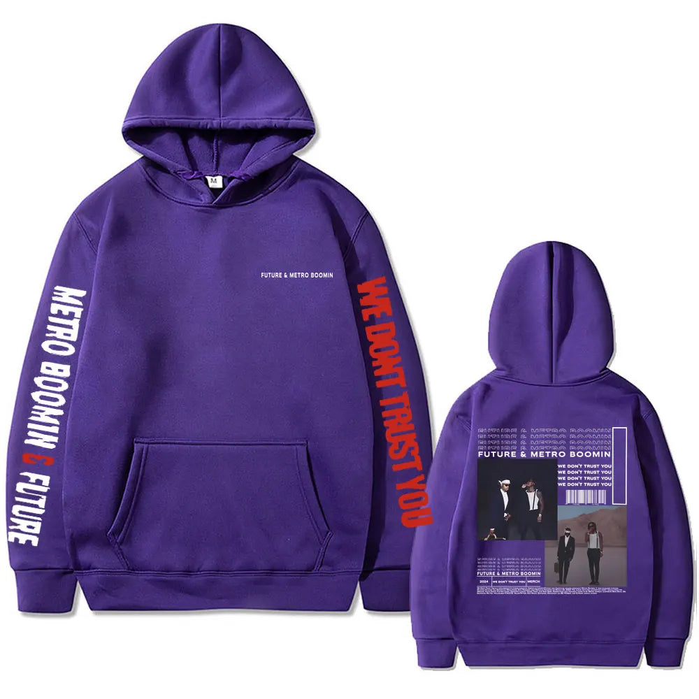 Rapper Future Metro Boomin Print Hoodie We Don't Trust You Album Graphic Hoodies Men's Hip Hop Sweatshirts Oversized Streetwear