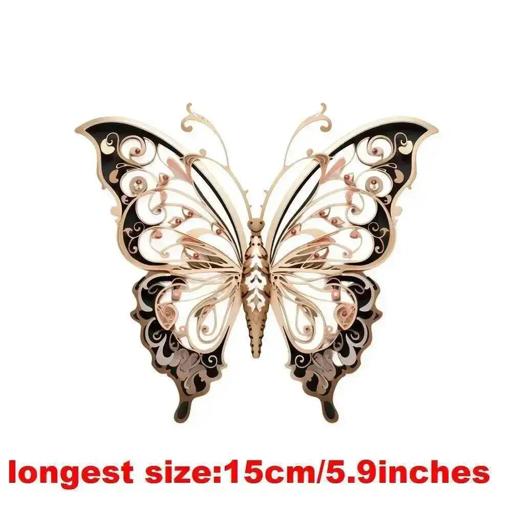 15cm Kids Cartoon Hollow Out Butterfly Dtf Transfers Ready To Press Patches For Clothing T-shirt Hoodies Heat Transfer Stickers