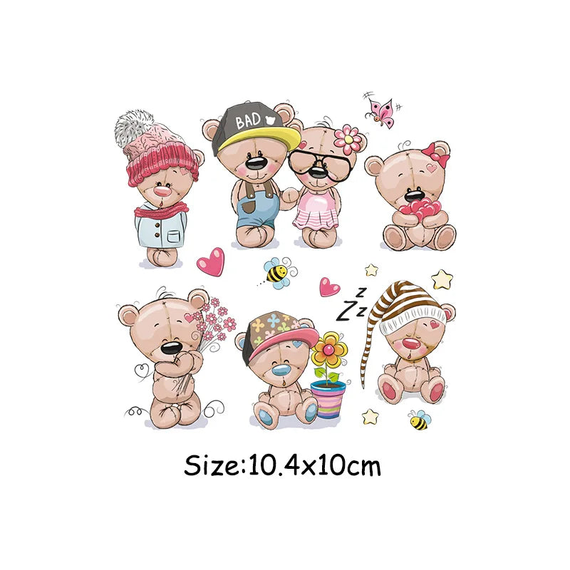 Thermal Transfer Patches T-Shirt Hoodies Patches Diy Arts Crafts Ironing Heat Transfer Patches For Clothes Animal Stickers