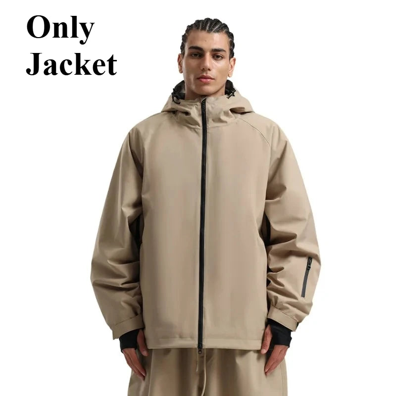 GSOU SNOW Winter Ski Jacket Men Waterproof Insulated Snow Tops Super Loose Snowboard Clothes Breathable Windproof Skiing Hoodies