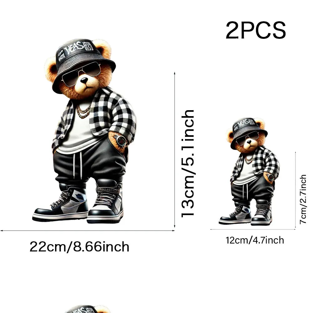 Cool Punk Bears Patches On Clothes Thermal Press Decal T-Shirt Parches Ropa Hoodies Heat Transfer DIY Clothes Stickers Iron On