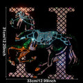 Galloping Stallion Rhinestone Transfer - DIY Iron On for Hoodies, Denim, T-shirts & Throw Pillows, Tote Bags Decor
