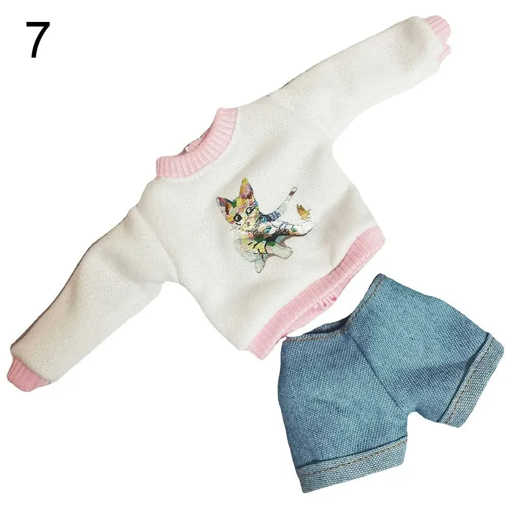 Fashion 30cm Doll Handmade Hoodies Doll Sports Sweatshirt Shorts Skirt Outfits For 1/6 DIY Doll Clothes Accessories