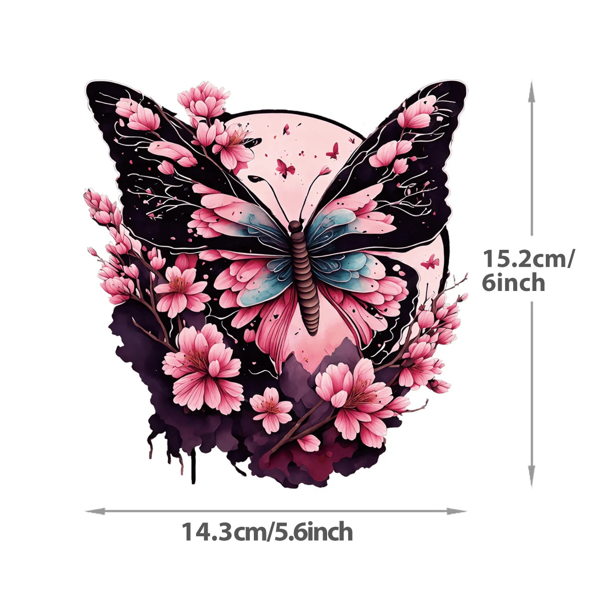 Medium Size Butterfly Sticker On Clothes For Girl Dresses Decals Patches Washable Thermal Press Hoodies Tops Vinyl Diy Patch