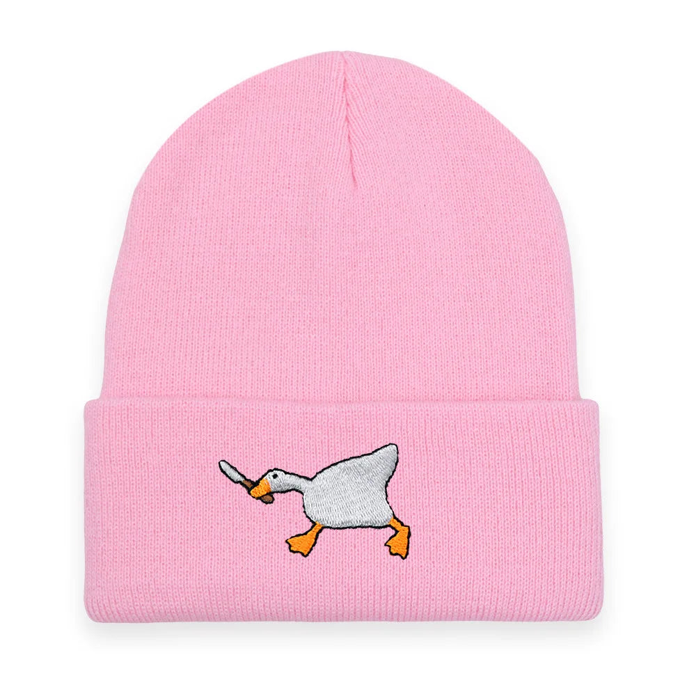 Big Goose Embroidered Knitted Hat for Winter and Winter Warmth, Men's and Women's Hoodies, Unclimbed Knitted Hat, Outdoor