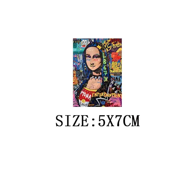 Funny Graffiti Iron On Transfer For Clothing DIY Retro Heat Sticker On T-shirt Hoodies Exquisite Pictures Patches On Clothes