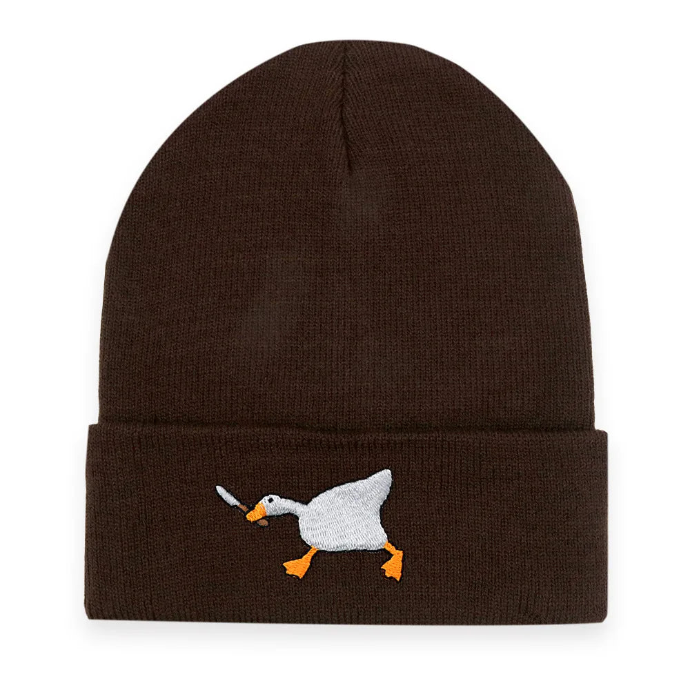 Big Goose Embroidered Knitted Hat for Winter and Winter Warmth, Men's and Women's Hoodies, Unclimbed Knitted Hat, Outdoor