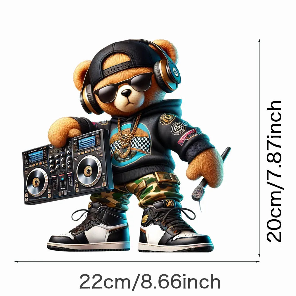 Cool Punk Bears Patches On Clothes Thermal Press Decal T-Shirt Parches Ropa Hoodies Heat Transfer DIY Clothes Stickers Iron On