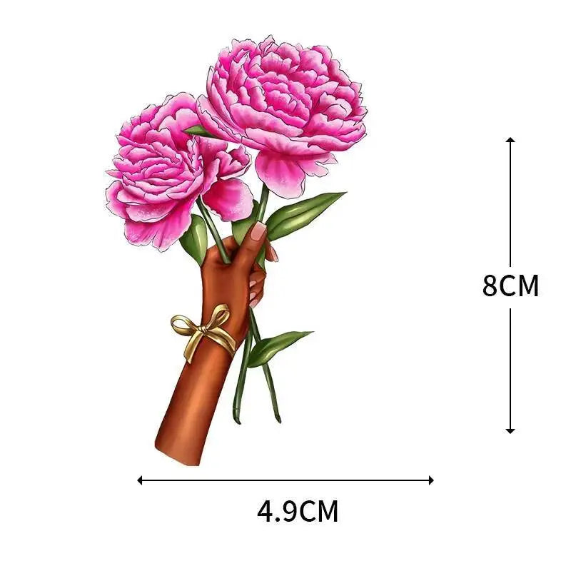 Abstract portraits and floral patterns heat transfer girls' clothing printed stickers Iron On hoodies and canvas bags DIY