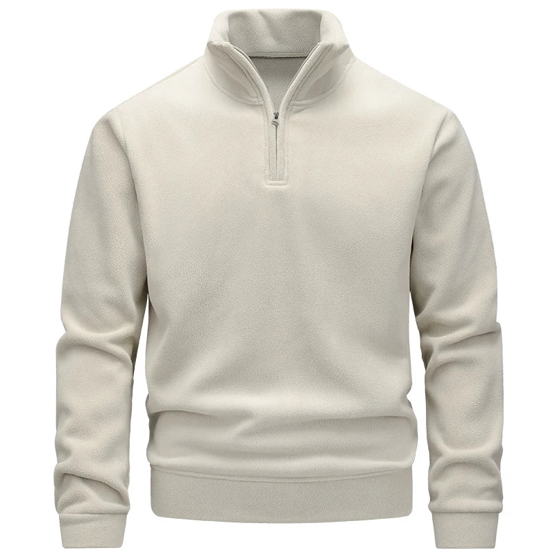 Men's Polar Fleece Stand-Collar Hoodies Autumn Winter Fashion Half-Zip Long-Sleeve Pullover Sweatshirt Warm Men's Hiking Jackets