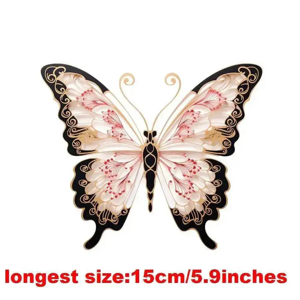 15cm Kids Cartoon Hollow Out Butterfly Dtf Transfers Ready To Press Patches For Clothing T-shirt Hoodies Heat Transfer Stickers