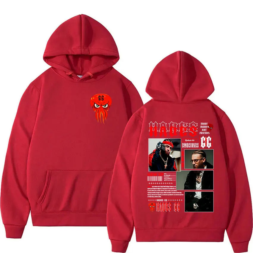 Rapper Hades 66 2025 Album Graphic Cover Hoody Men's Clothing Gothic Long Sleeve Sweatshirt Y2K Vintage Oversized Fleece Hoodies