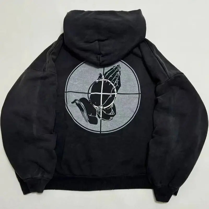 Good Quality Saint Hoodies Men Woman Hooded Pullovers Washed High Street Damaged Oversized Sweatshirts Hip Hop Autumn Winter