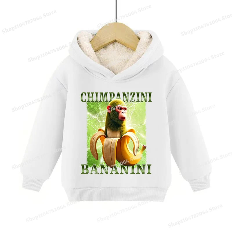 Italian Brainrot Animals Pullover Hoodies Cappuccino Assassino Lamb Fleece Kid Sweatshirt Sahur Anime Cartoons Clothes Tops Gift